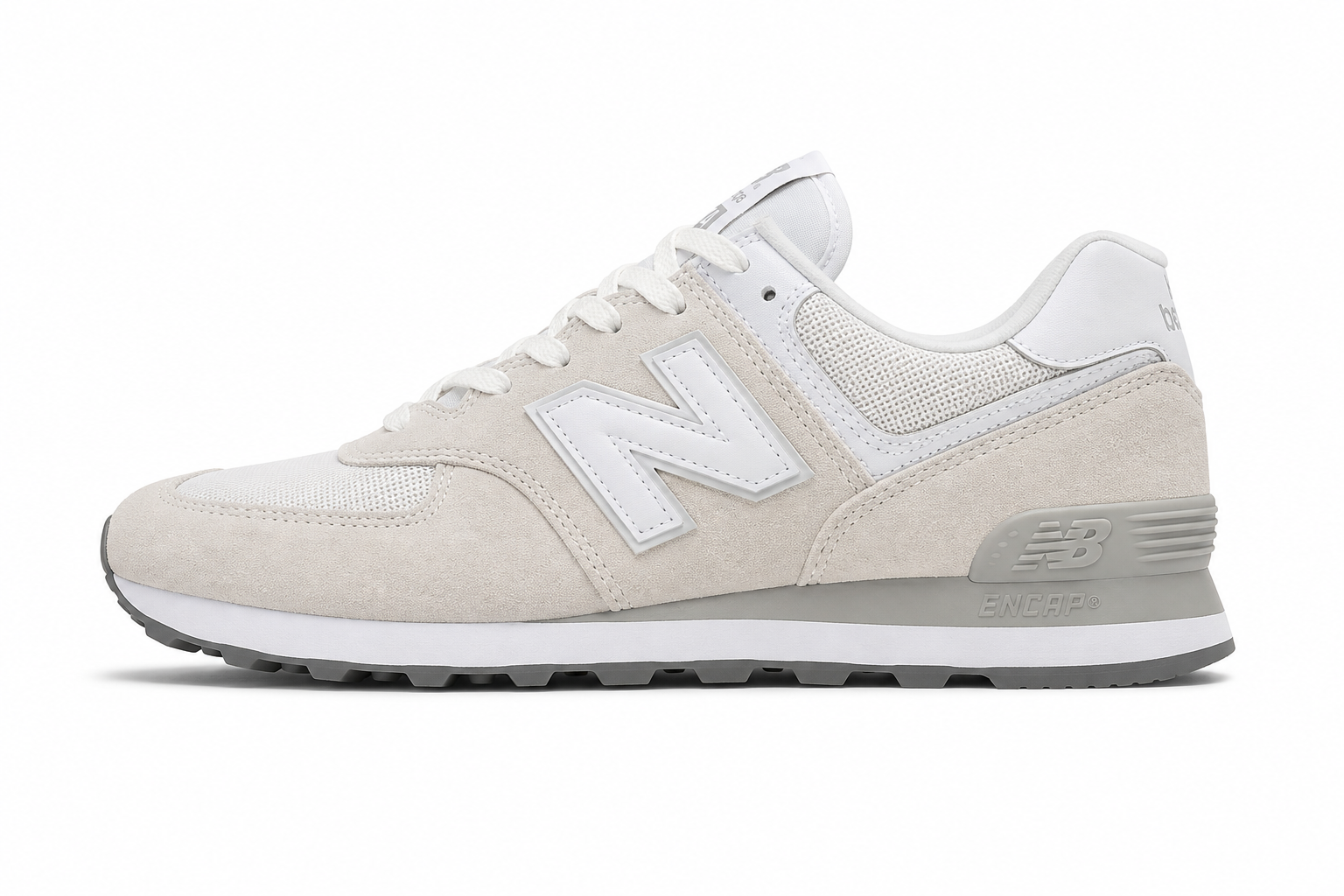 New Balance Suede & Mesh Sneakers – Cream/White Sz 8M 9.5W