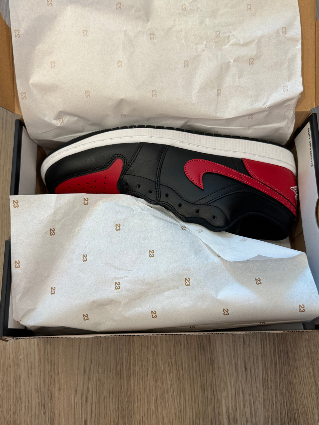 Air Jordan 1 Low Bred Twist – Black/Red – Men’s Size 10