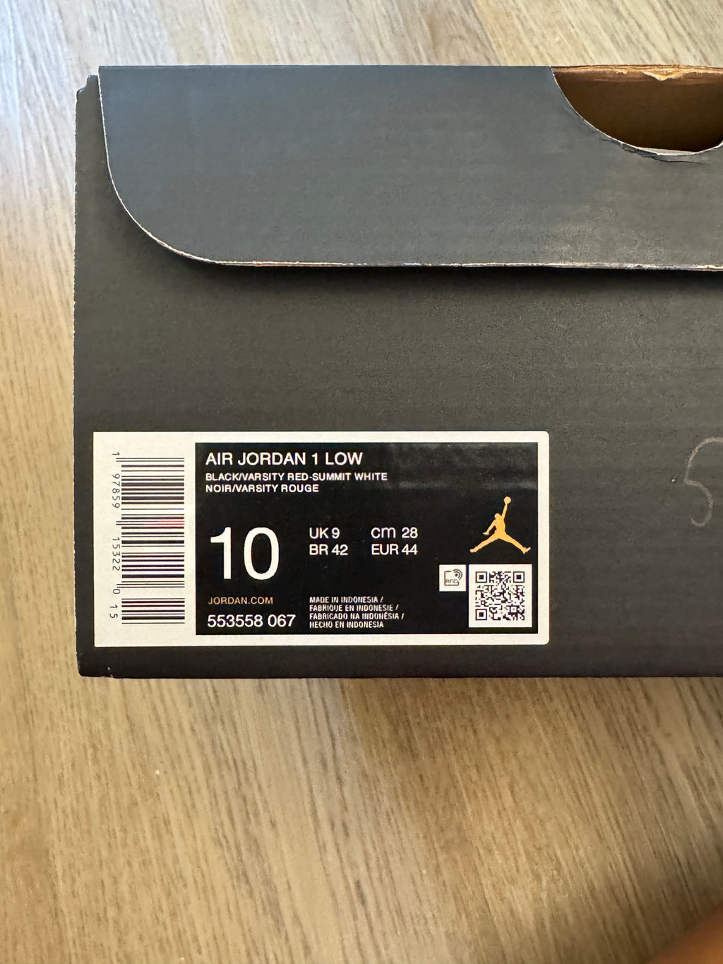 Air Jordan 1 Low Bred Twist – Black/Red – Men’s Size 10